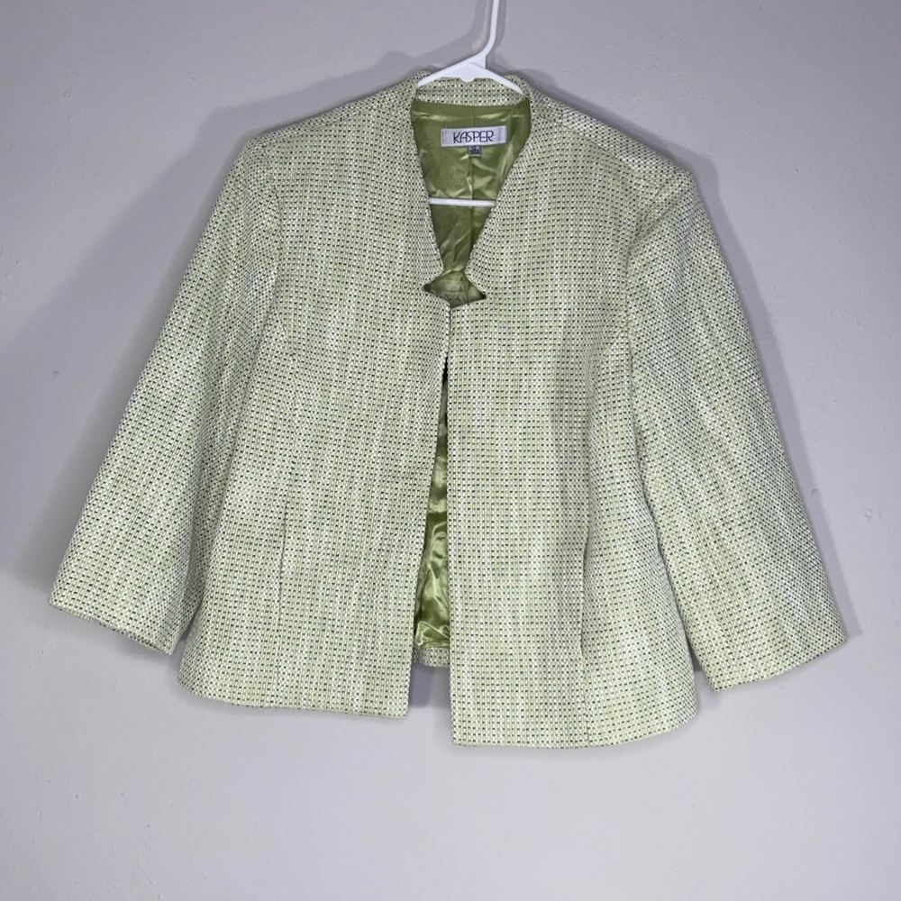 Kasper Women's Size 12 Green Cropped Swing Blazer